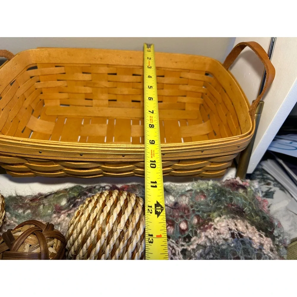 Longaberger serving Basket with Leather handles